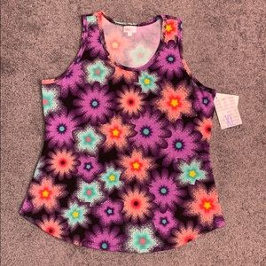 LuLaRoe multi-colored floral tank top XL NWT